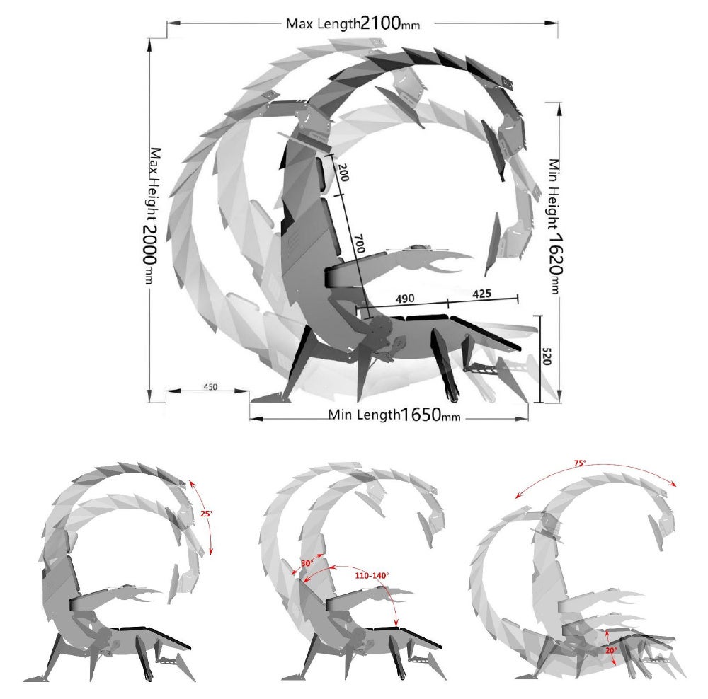 ゲーミングチェア「GeeScorpion」が登場。サソリのようなフォルム_020