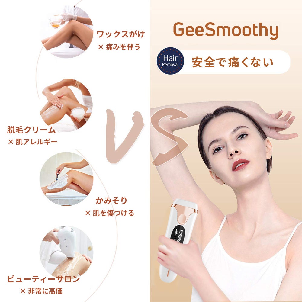 IPL技術で一生涯使える安心・安全なレーザー脱毛器「GeeSmoothy