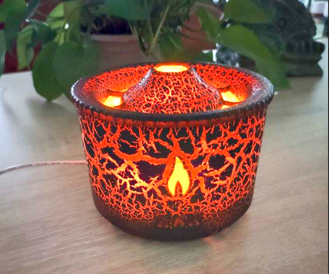 新色ブラック登場】香りと視覚で癒される火山モチーフ アロマ