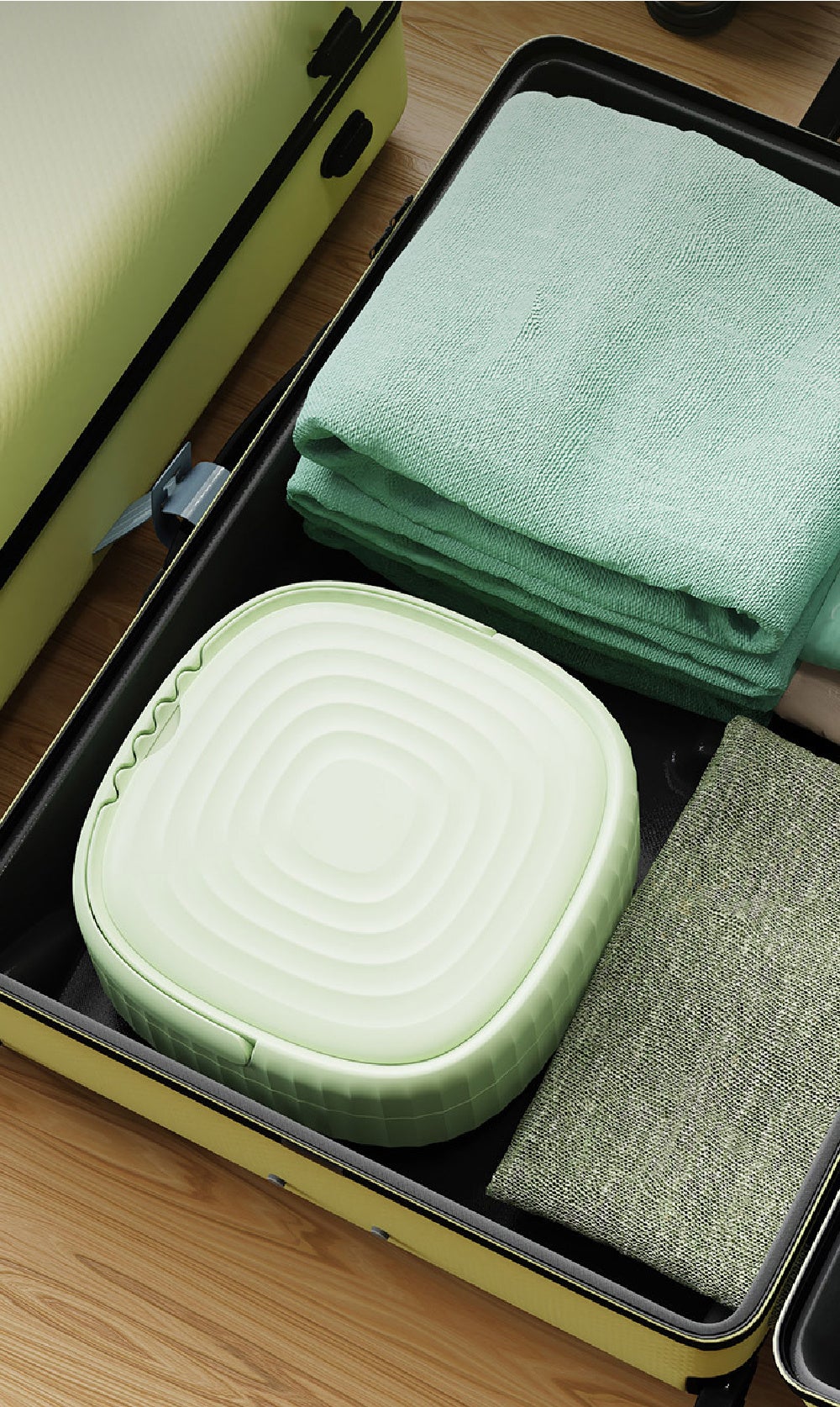 専用の洗濯スペースが不要で、いつでもどこでも持ち運べる！あらゆる