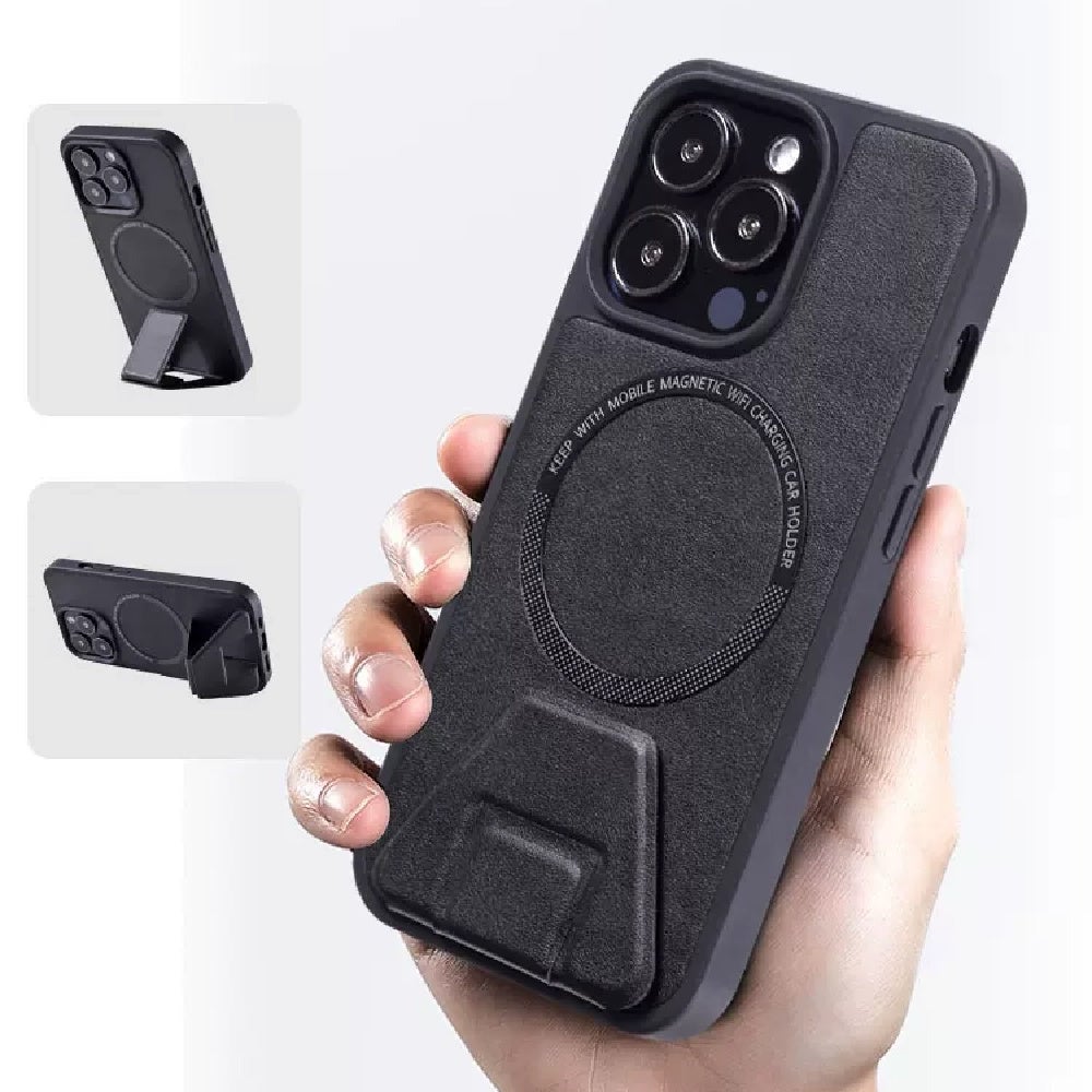 ワイヤレス充電と便利なスマホスタンドを両立！MagSafe対応の質感に