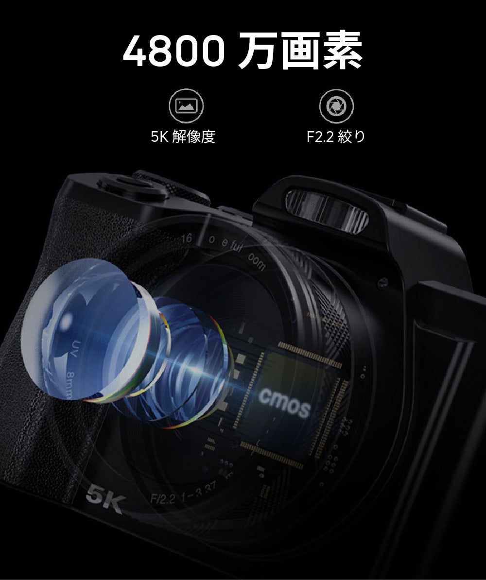 Lecnippy 5K デジタルカメラ 光学10倍ズーム 5600万画素 【公式通販】