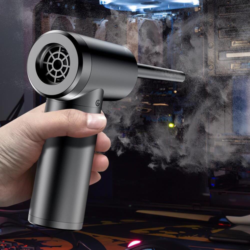 部屋の掃除中 車内やPC、部屋掃除に最適！強力な噴射・吸引が1つに最大約30分