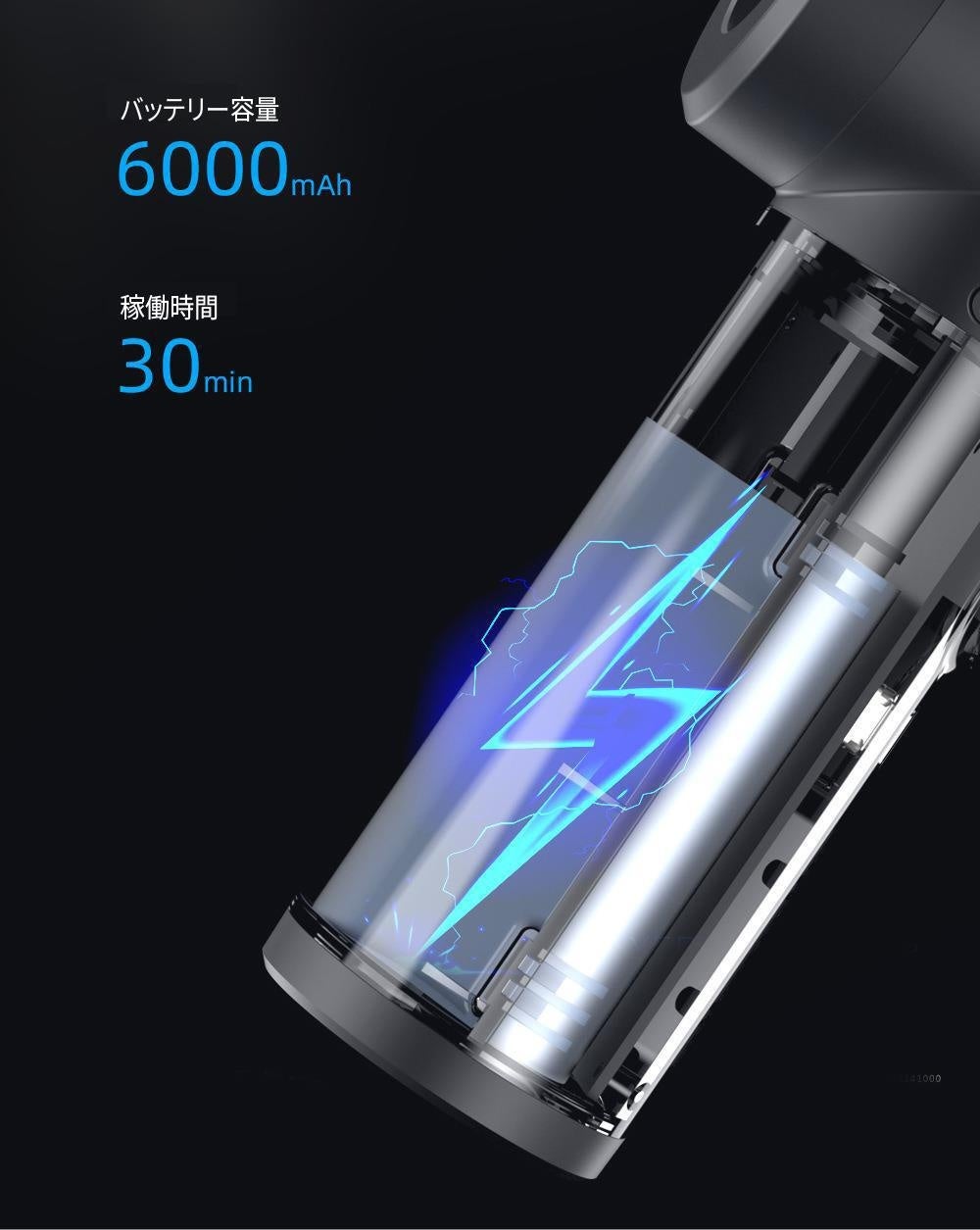 車内やPC、部屋掃除に最適！強力な噴射・吸引が1つに最大約30分