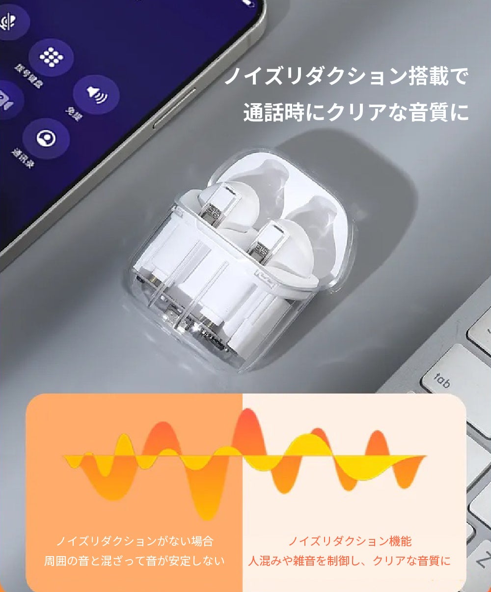近未来的な透明デザインのBluetoothワイヤレスイヤホン「GeePods-T」がGloture楽天ストアで販売開始 近未来的な透明デザインのBluetoothワイヤレスイヤホン「GeePods-T」がGloture楽天ストアで販売開始