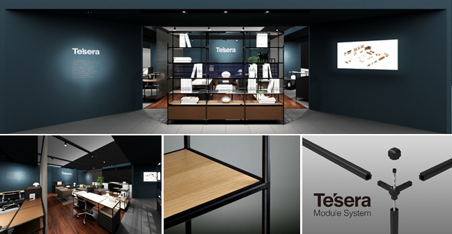 Tesera®ブースイメージ図、製品ディティール、独自構造図