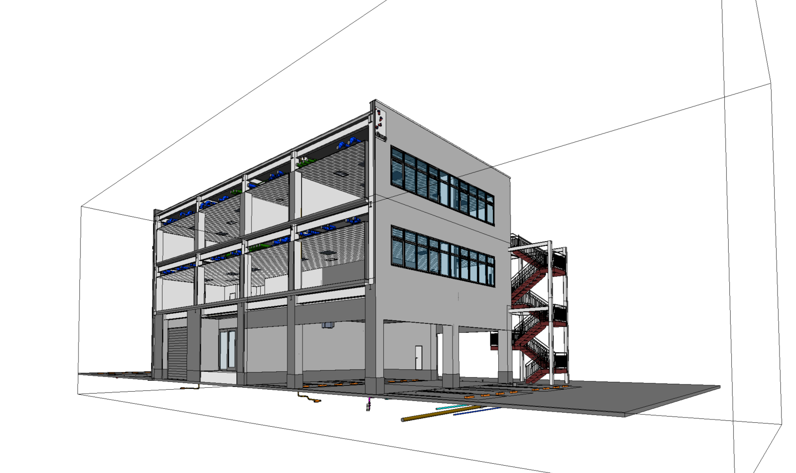 当社とタカノ建設が共同で作成した タカノホーム石川支社のBIMモデル