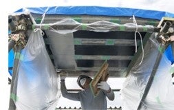 「APLASシート工法」による施工試験の様子