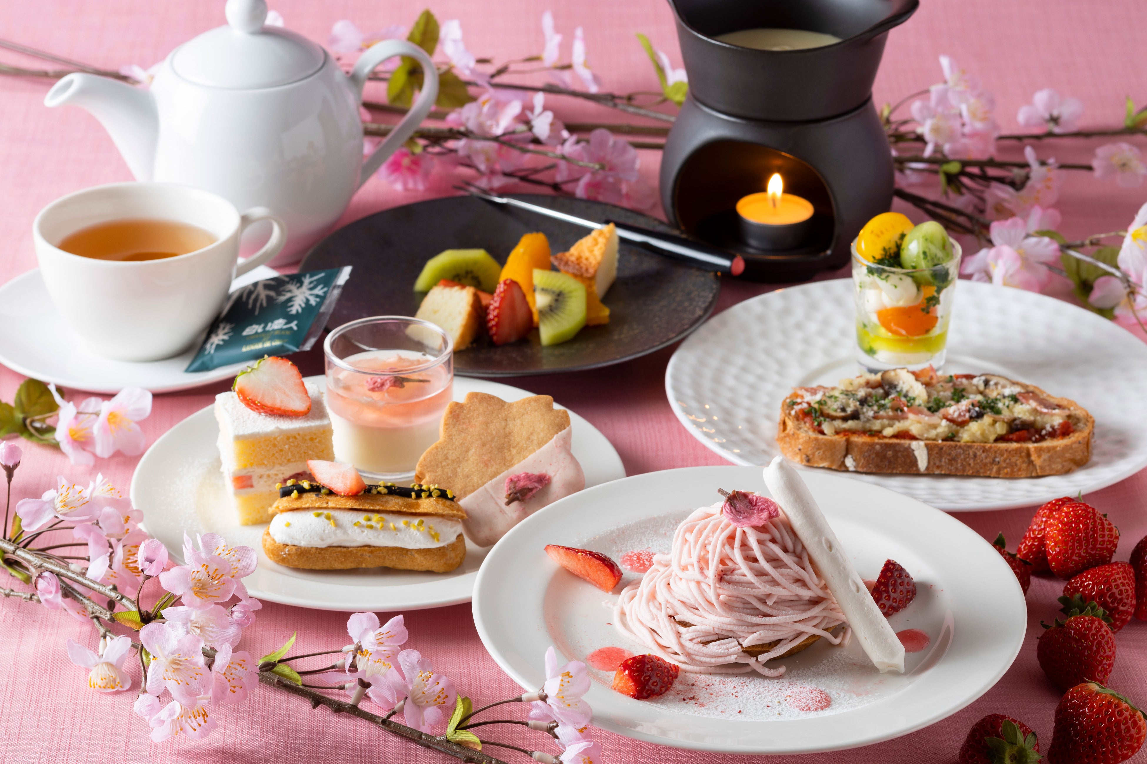 いちごと桜香るアフタヌーンティー2