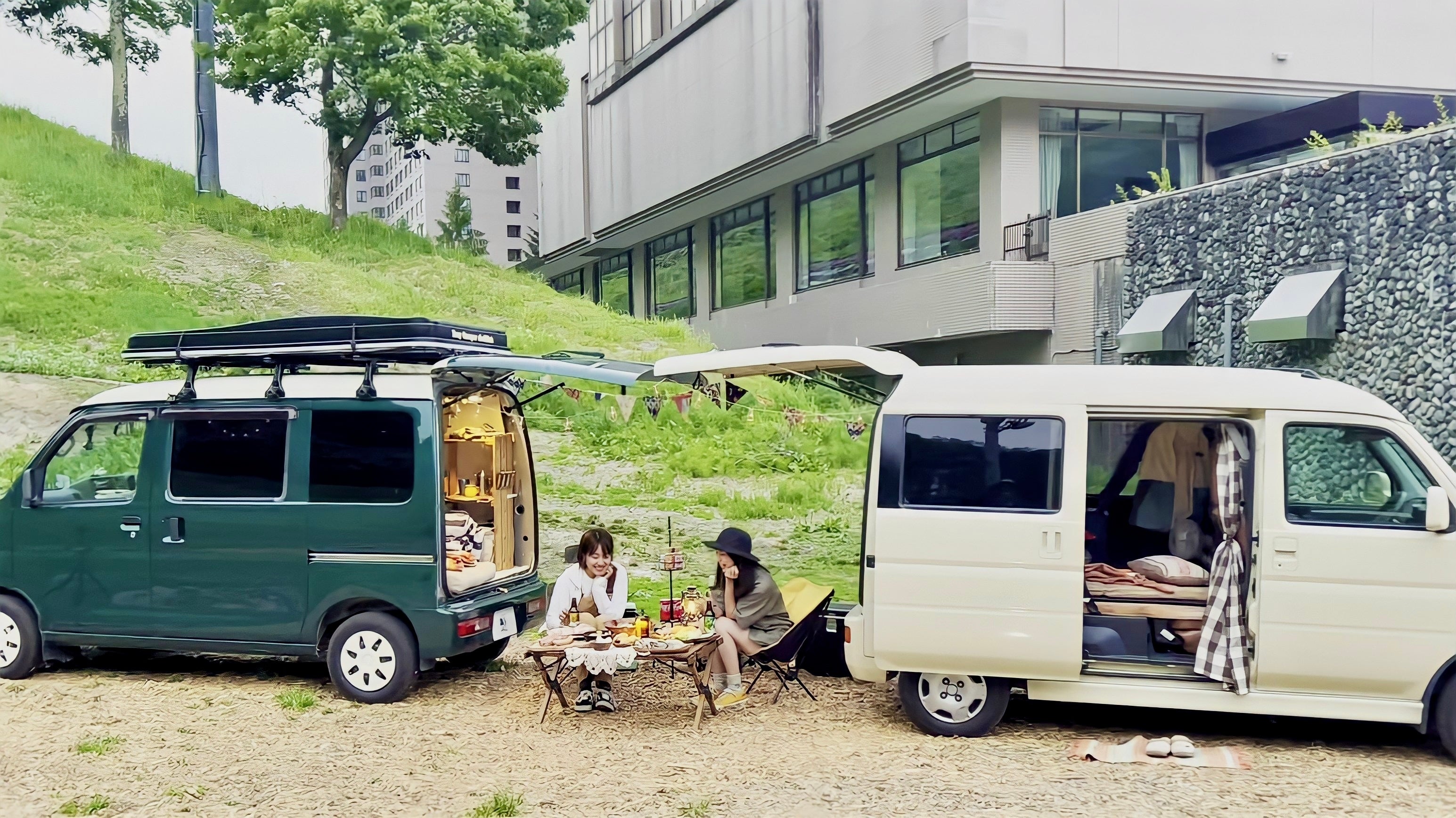 とにかくかわいい軽バンキャンプ