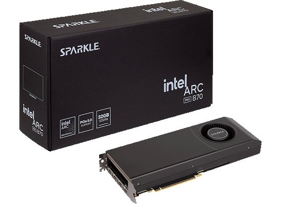 SPARKLEから、Intel Arc Pro B70 ブロワーファン搭載グラフィック SPARKLEから、Intel Arc Pro B70 ブロワーファン搭載グラフィック