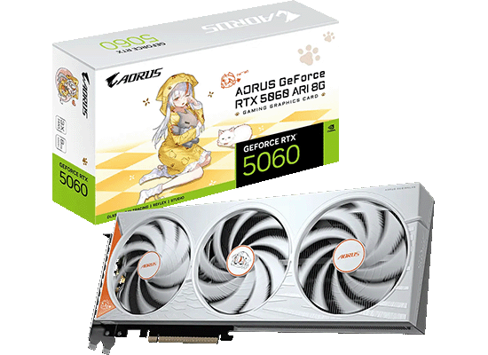 GIGABYTEから、「神鷹凛」デザインのGeForce RTX 5060搭載モデルとLCD搭載簡易水冷CPUクーラーなど6製品を発売