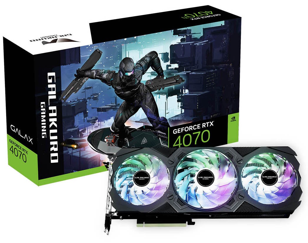 「GALAKURO GAMING」からGeForce RTX 4070搭載グラフィックボード発売!高冷却3連ファン搭載で安定動作、3年保証付き。 「GALAKURO GAMING」からGeForce RTX 4070搭載グラフィックボード発売!高冷却3連ファン搭載で安定動作、3年保証付き。