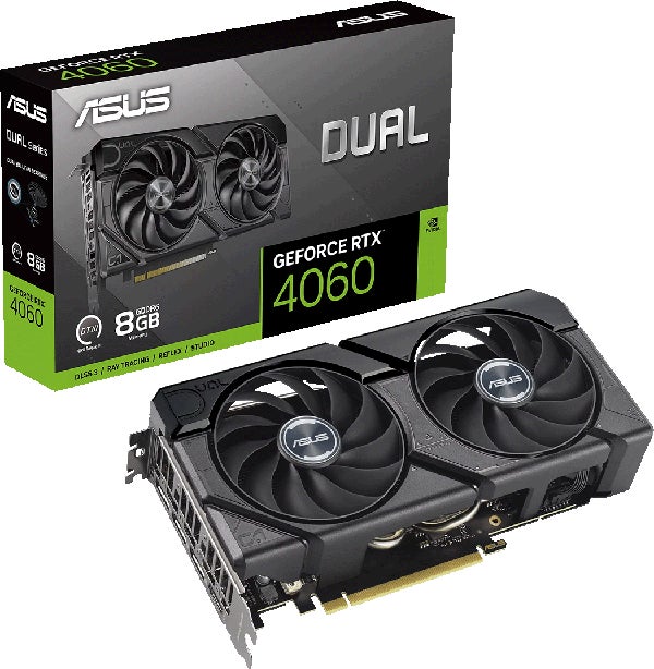 ASUS GEFORCE RTX グラフィックボード ASUSから、GeForce RTX 4060 高冷却デュアルファン搭載
