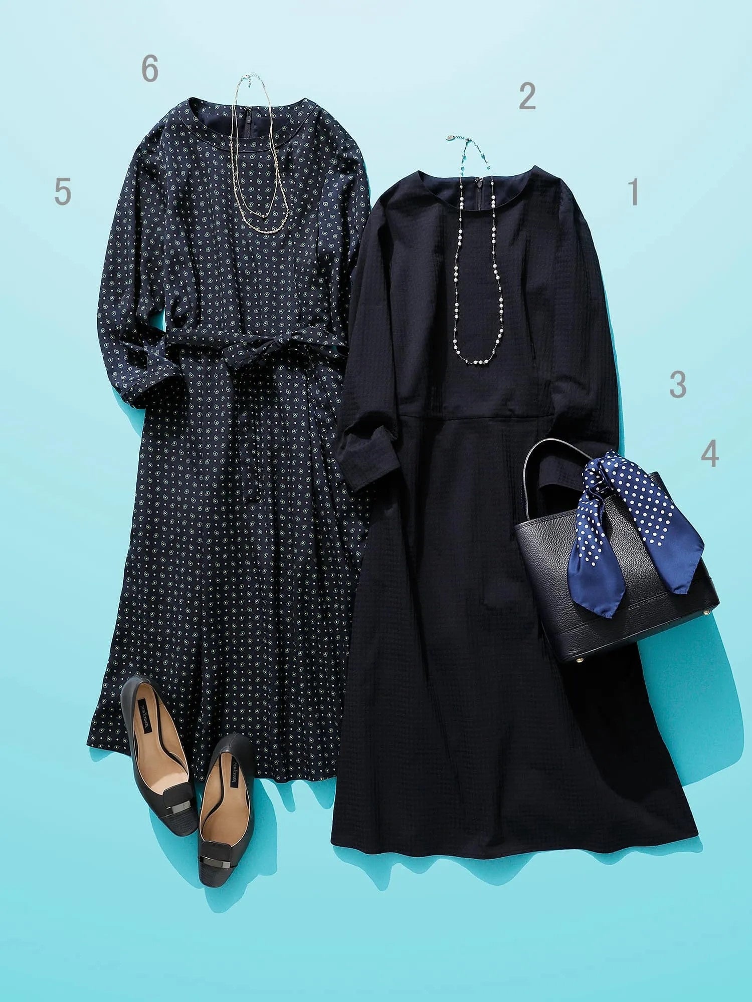 1.ワンピース　税込 ￥39,600／5.ワンピース　税込 ￥36,300