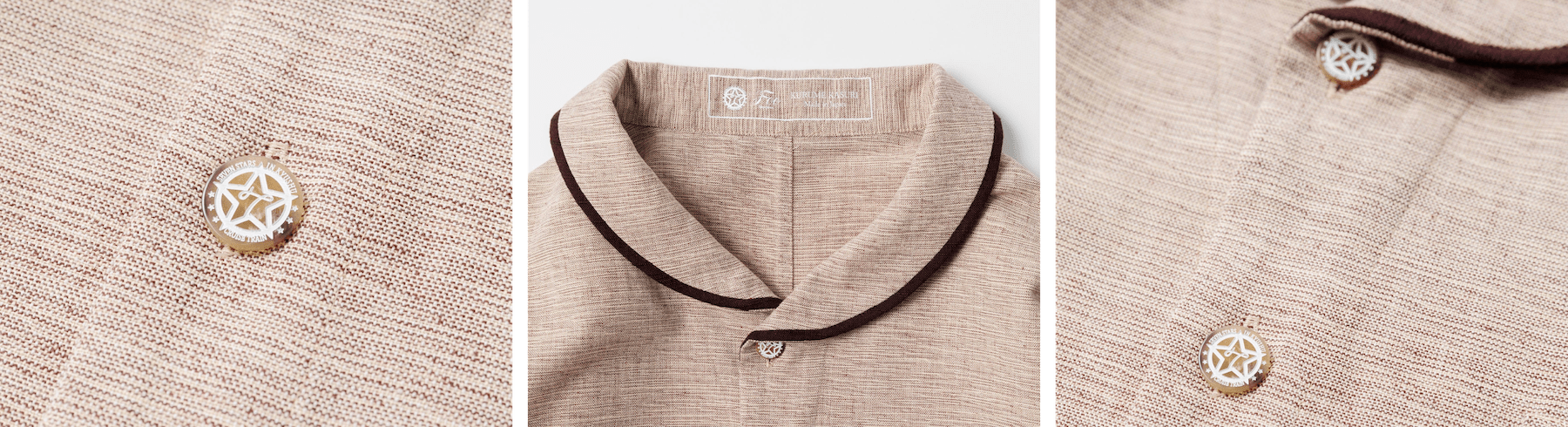 ブランドロゴを刻印した釦