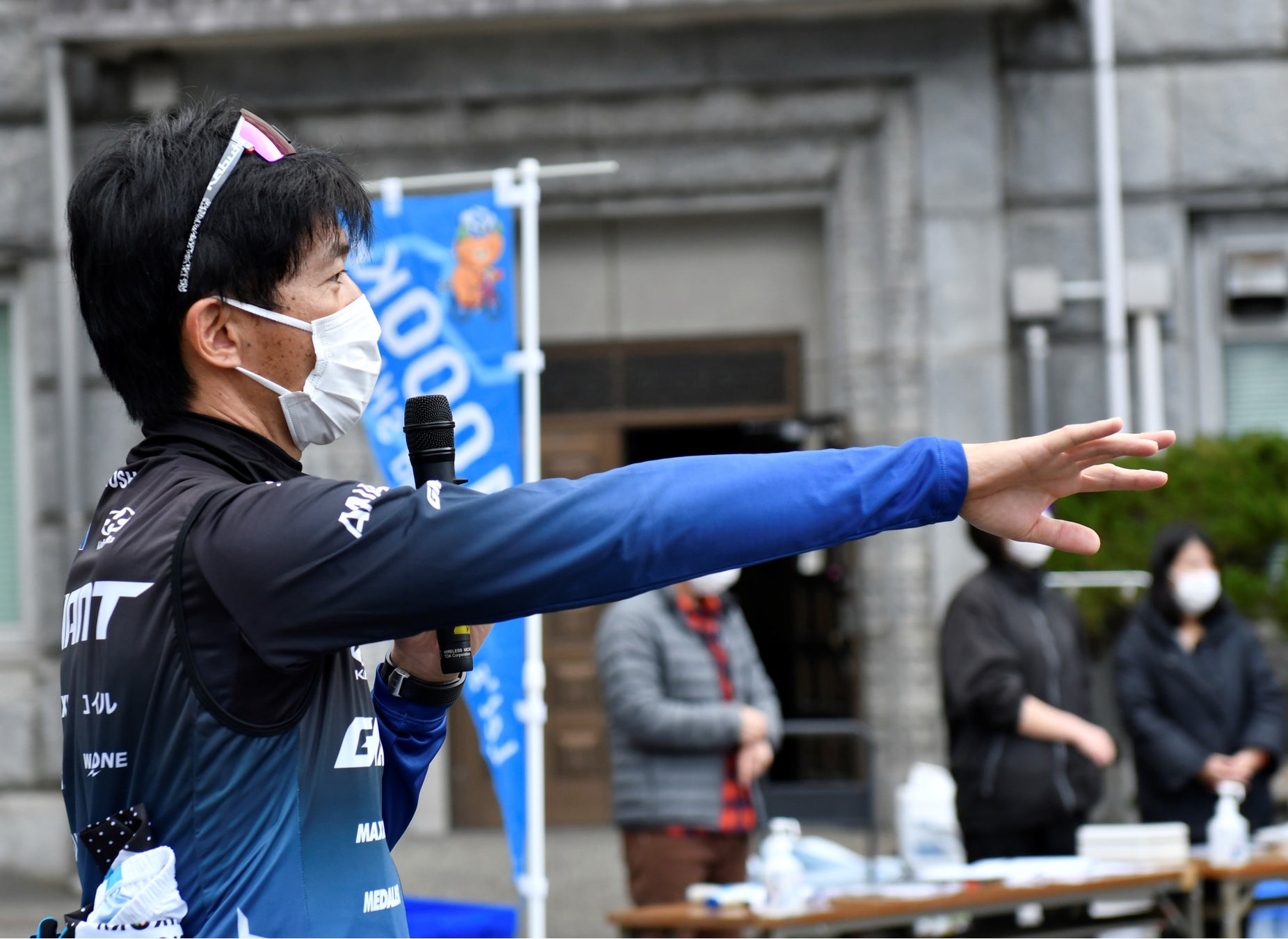プロサイクリスト・門田基志さんによる安全講習(2022年3月開催時の様子)
