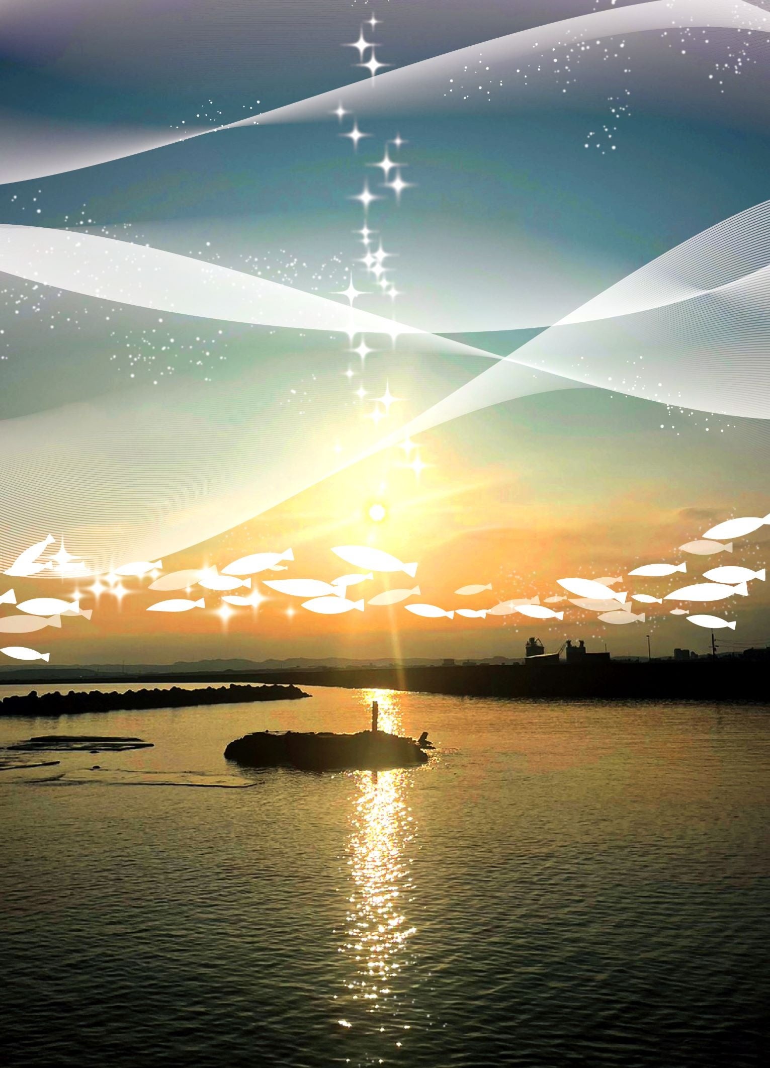 タイトル「新潟の海のきらめき」