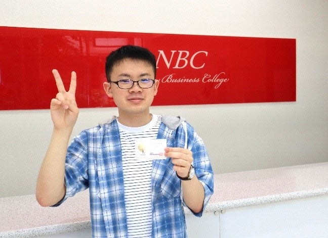 秘書検定1級に合格した新潟ビジネス専門学校の諸橋 拓海さん