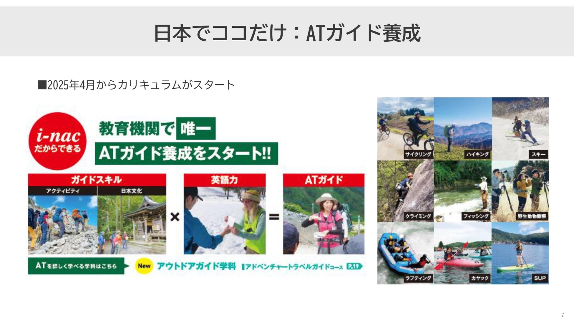 ドベンチャートラベル(AT)人材育成カリキュラムに関する画像