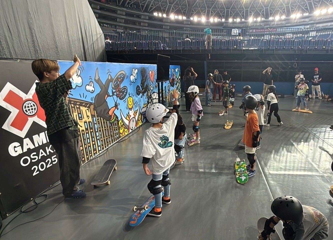 X Games Osaka 2025のスケートボード体験会の様子