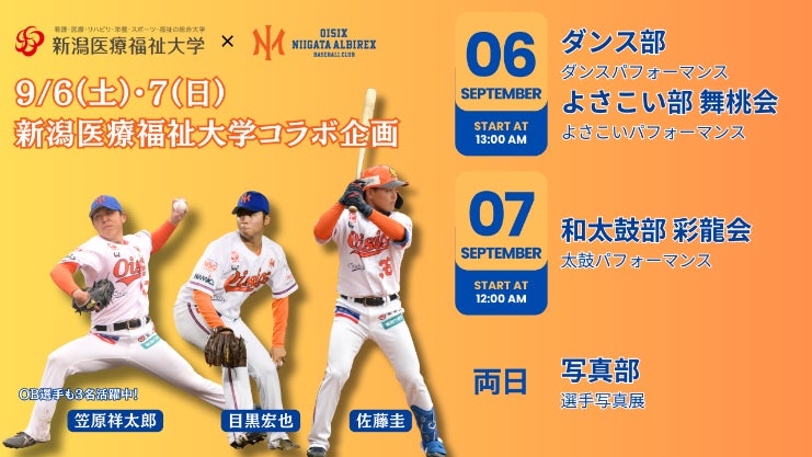 オイシックス新潟アルビレックスの新潟医療福祉大学コラボデーの概要とイメージ