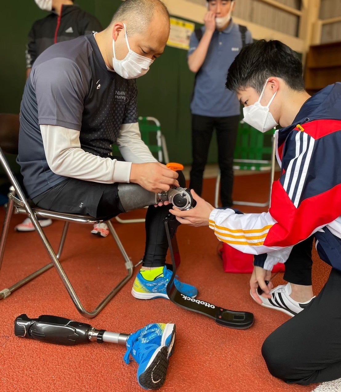 新潟医療福祉大学義肢装具自立支援学科が行う「障がい者陸上教室」の様子