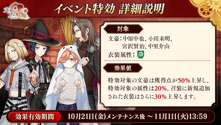 Dmm Games 文豪とアルケミスト イベント 調査任務 ほんとうのさいわいを探して と限定召装 ほんとうのさいわいを探して を同時開催 合同会社exnoaのプレスリリース Dmm Games 文豪とアルケミスト イベント 調査任務 ほんとうのさいわいを探して と限定召装 ほんとうのさいわいを探して を同時開催 合同会社exnoaのプレスリリース