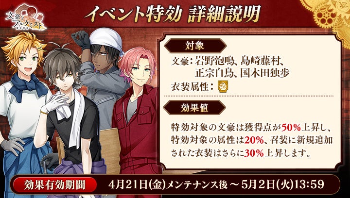 DMM GAMES『文豪とアルケミスト』島崎藤村の新たな「覚醒ノ指環