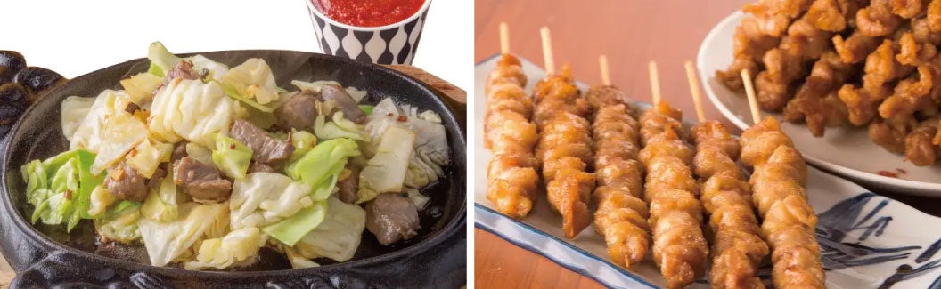 名物！スタミナ鉄板焼肉・くるくる鶏皮串