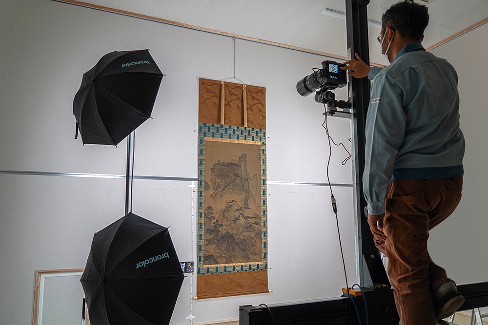 重要文化財「四季山水図（夏景）」の遠近階層を分解したデータ