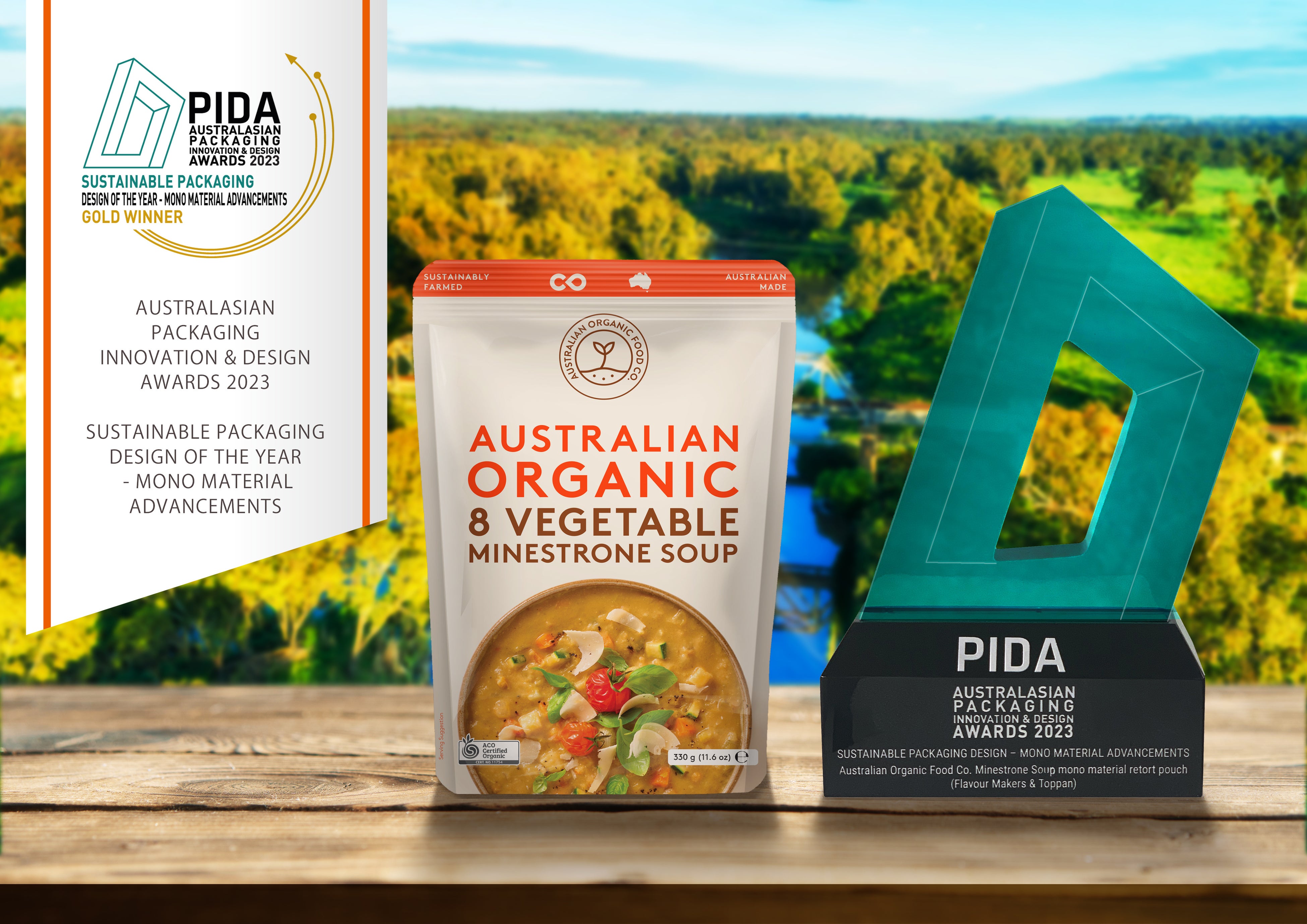今回受賞した商品 「Australian Organic Food Co. Minestrone Soup」