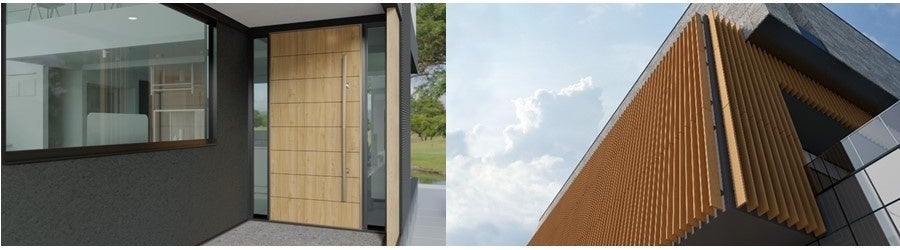 「フォルテフィール™ RZ」を使用した玄関ドアと外装ルーバーのイメージ　© TOPPAN INC.