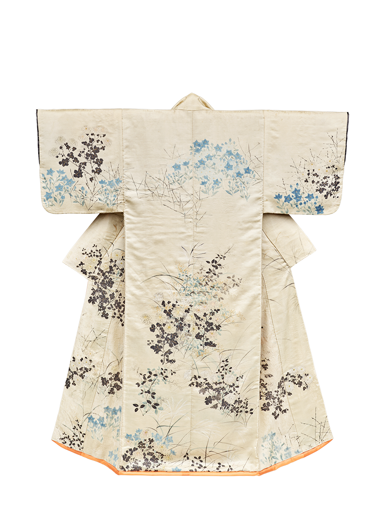 重要文化財　小袖 白綾地秋草模様 （通称「冬木小袖」）　尾形光琳筆 江戸時代・18世紀　東京国立博物館蔵