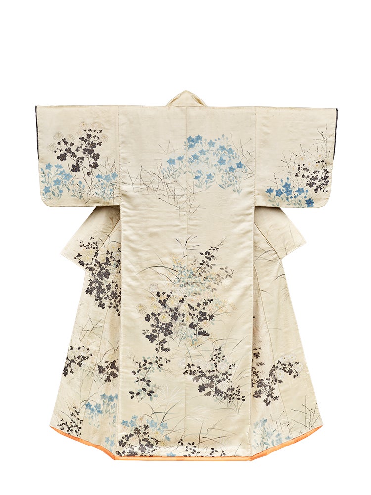 重要文化財 小袖 白綾地秋草模様 (通称「冬木小袖」) 尾形光琳筆 江戸時代・18世紀 東京国立博物館蔵