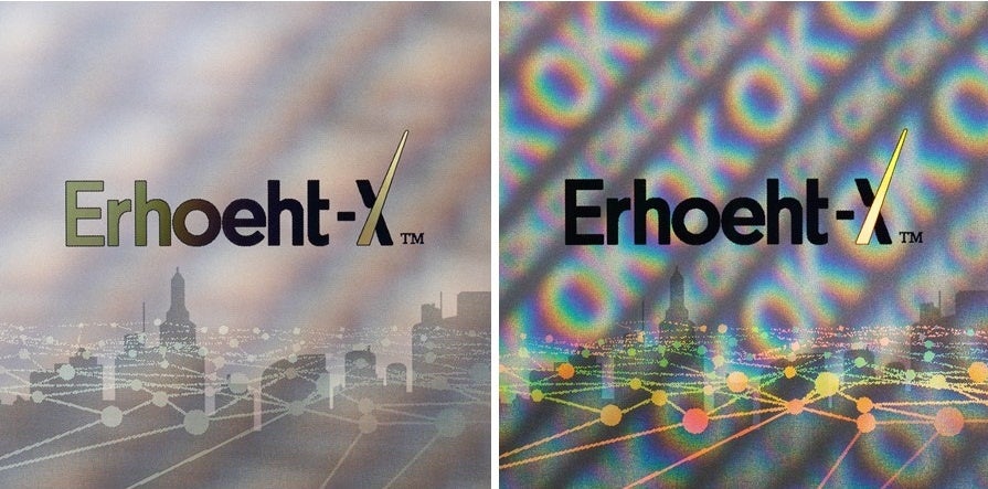 通常の金属光沢をもった画像と、「イルミグラム™」を組み合わせたホログラム © TOPPAN INC.