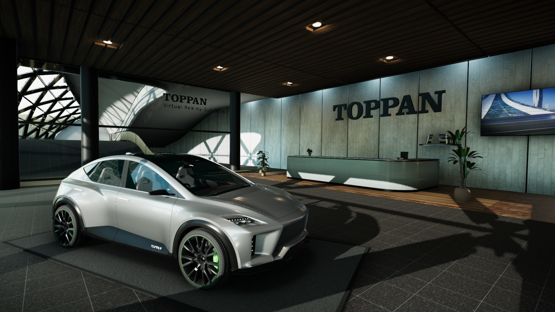 「MiraVerse®ショールーム」利用イメージ 自動車ショールーム