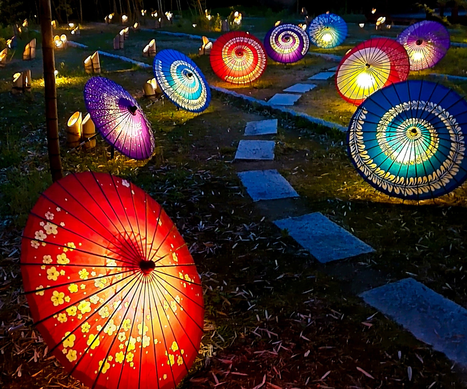 【界 玉造】和傘ライトアップ