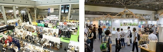 写真左から東京ビッグサイトのアトリウム、ACTIVE CREATORS会場の様子