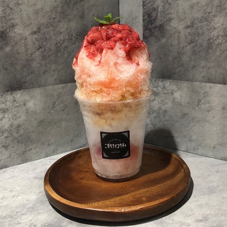 いちごと和紅茶を使ったかき氷