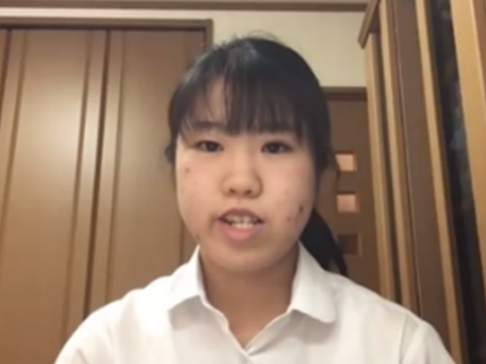 日ごろ、高校でJRC活動を行っている平田真友さん（京都府）