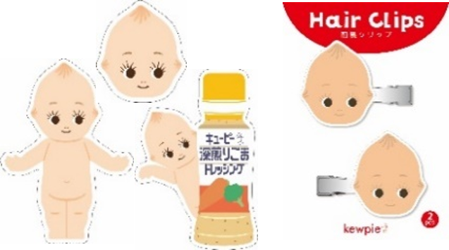 ㊧ステッカー3種　㊨前髪クリップ