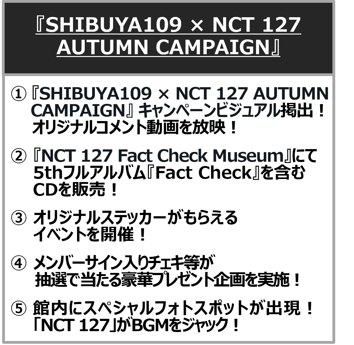 NCT127サイン入り Tシャツ（メンバー名入り）