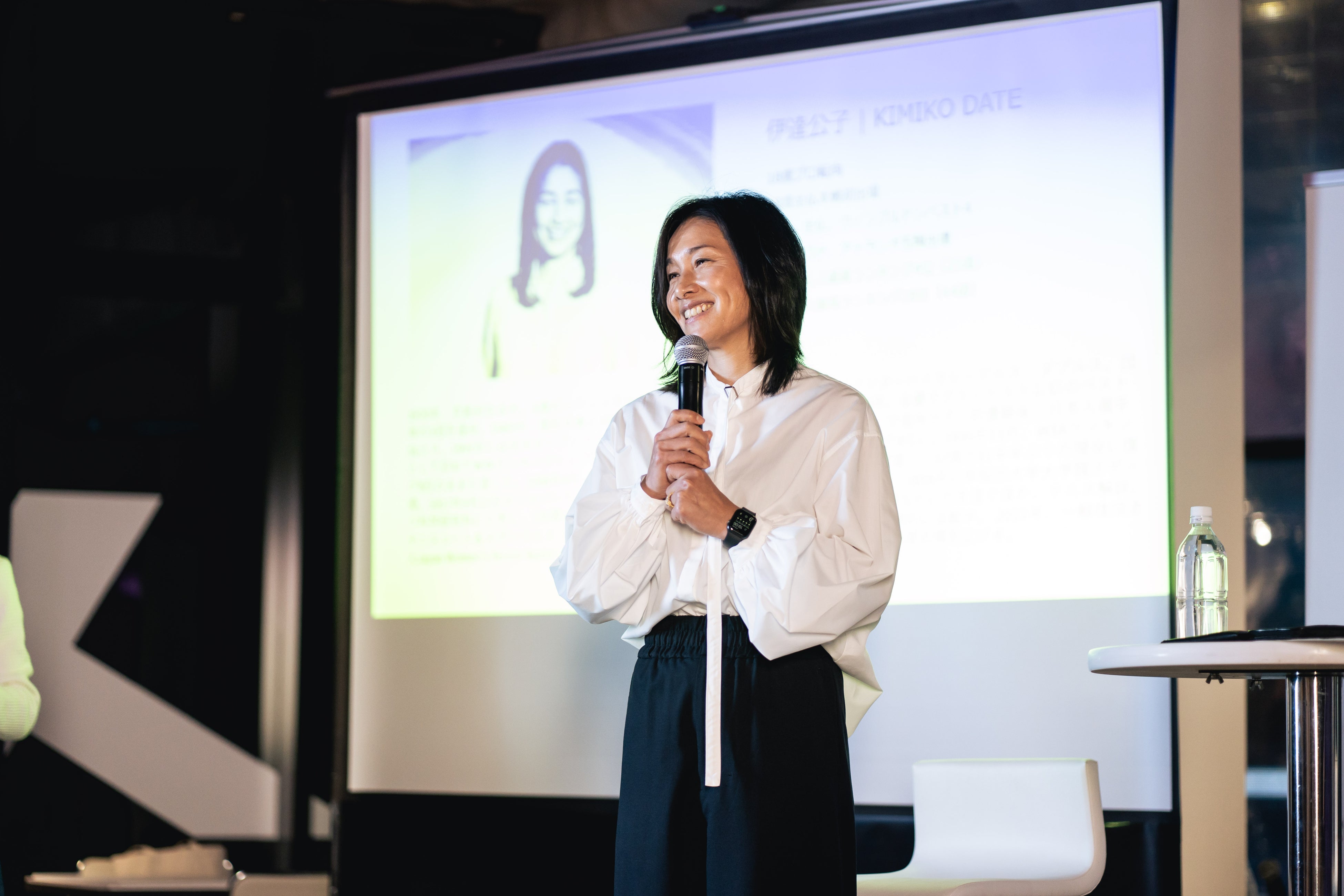 テニスプレーヤーの伊達公子さんによるトークショー