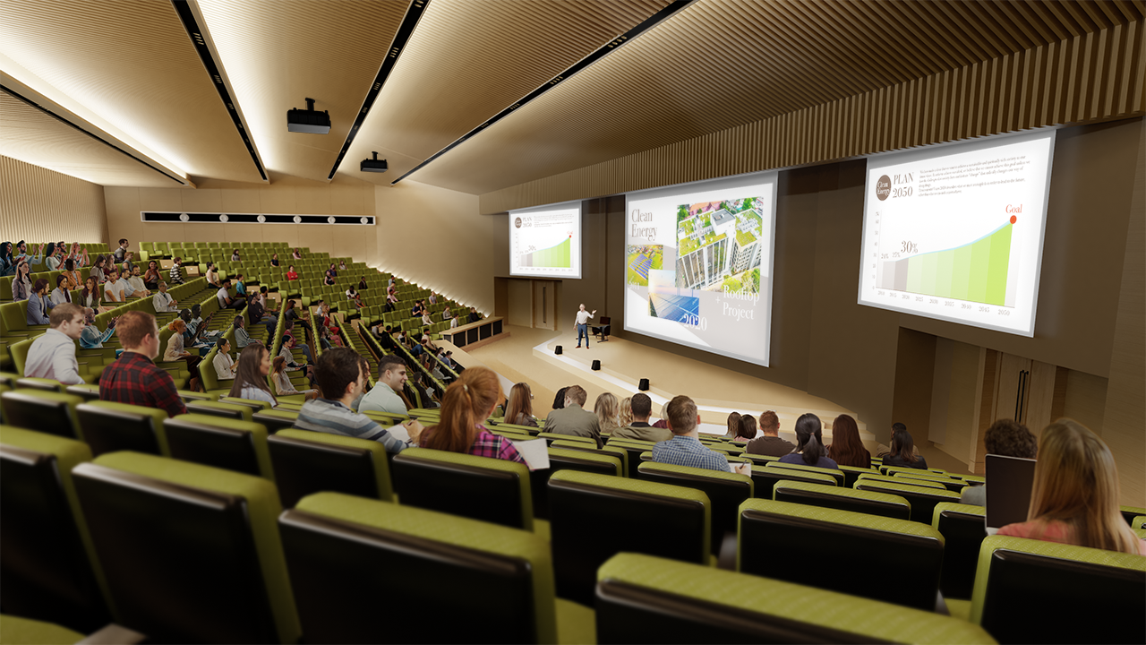 プロジェクター利用シーン（注）画像はイメージです。画面はハメコミ合成です。