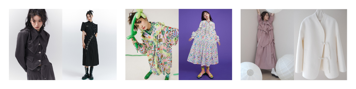 左から：UF9193（中国）※購入商品は後日発送、Tntntutu（中国）※購入商品は後日発送、ccyeh（台湾）