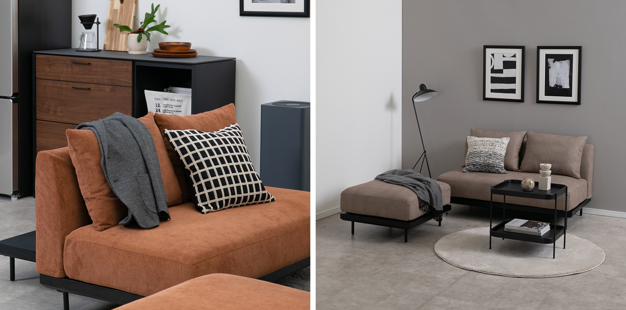 CIRCLE ソファ　コーデュロイ│ビーガンレザー