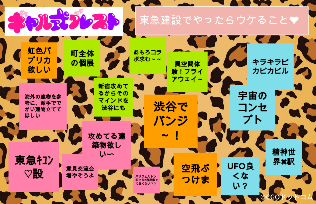 ワーク2より「東急建設でやったらウケる」アイデア一部抜粋