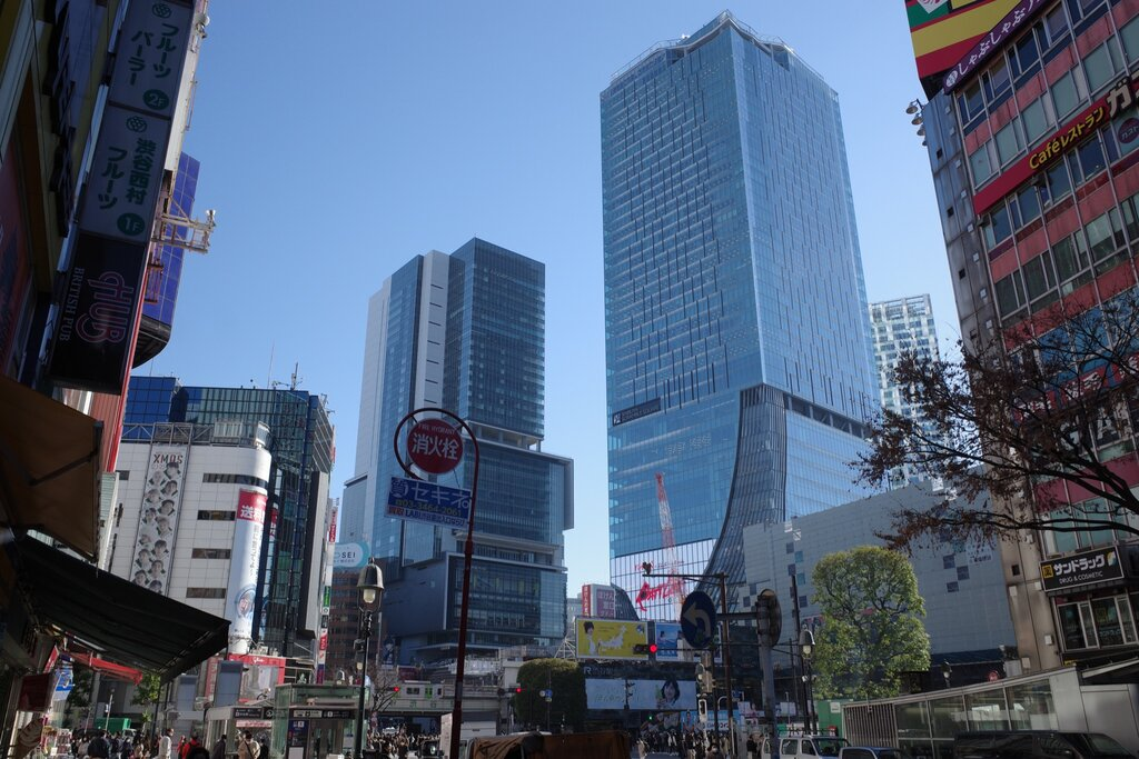 渋谷駅周辺の町並みの風景