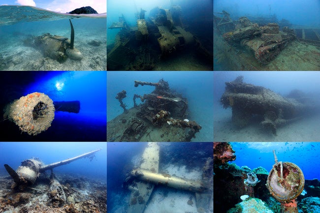 海底の難破船(田中 資幸 作) 茨城初上陸！海底の戦争遺産の写真展「群青の追憶」令和5年7月22